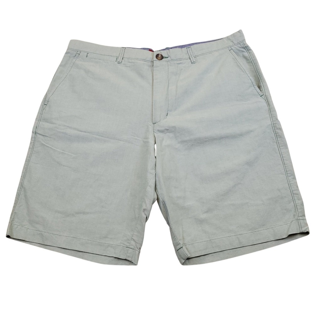 Merona‎ Flat Front Mint Green Chambray 100% Cotton Chino Shorts Size 36